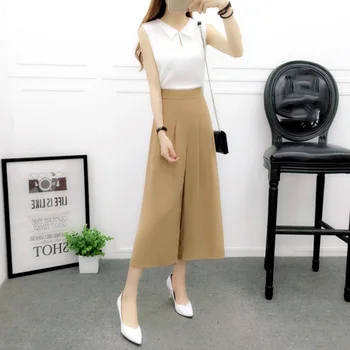 

Women's Chiffon Wide Leg Palazzo Fashion Pants Lady High Waist Pants 4 Colors
