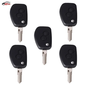 

KEYECU 5 Pcs Modified Replacement Shell Folding Flip Keyless Entry Remote Key Case Fob 2 Button For Renault Megane Modus Espace