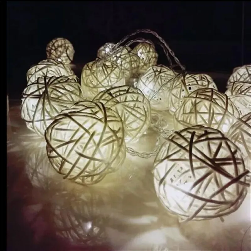 220V LED String Lights 4M 20pcs Handmade Rattan Balls led String Lights Fairy Party Wedding light,Patio,Home room Decor 220V LED String Lights 4M 20pcs Handmade Rattan Balls led String Lights Fairy Party Wedding light,Patio,Home room Decor
