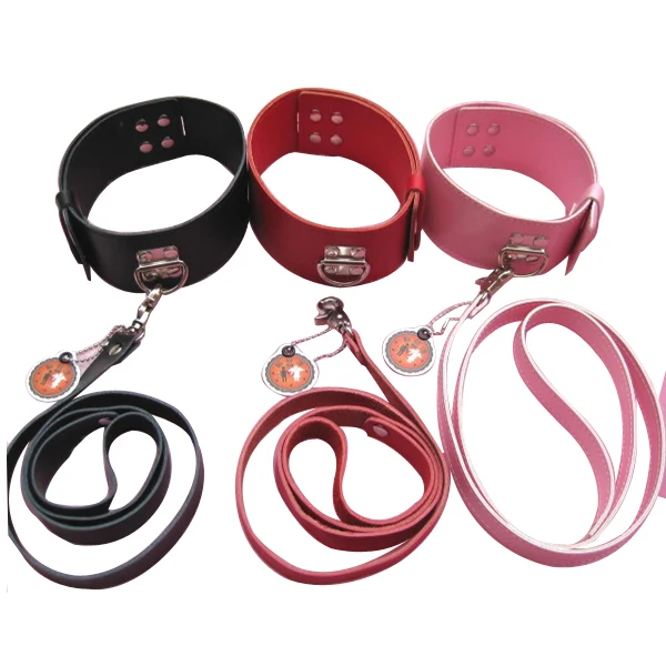 Pink PU Leather Sex Adult Collars for Women and Man Sexy Submissive