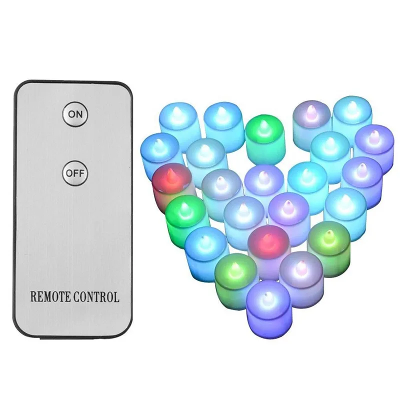 

24 PCS Candles LED Tea Light Flameless Flickering Party With Remote Control HG4944X24-HG4945X24