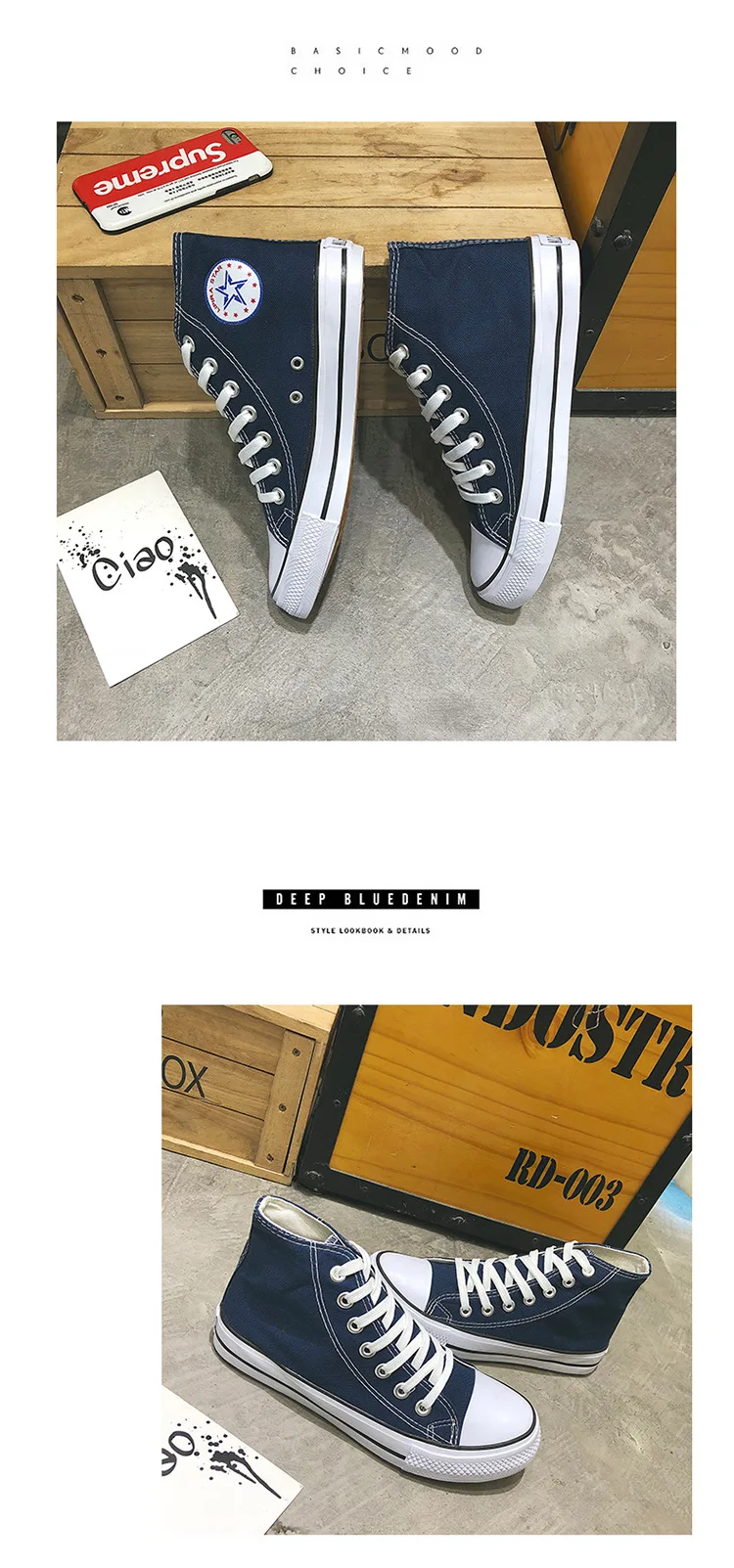 Men Canvas Shoes Summer Autumn New Fashion Solid Color Men Low High Upper Vulcanized Shoes Lace-up Casual Men Sneakers