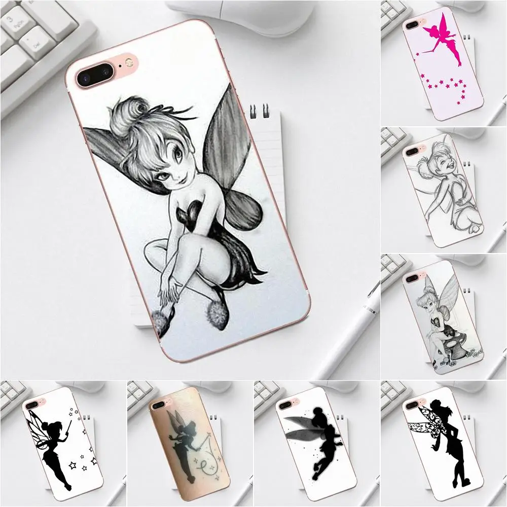 

Qdowpz Lovely Block Phone Case Tattoo Tinkerbell For Galaxy Alpha Core Prime Note 4 5 8 S3 S4 S5 S6 S7 S8 S9 mini edge Plus