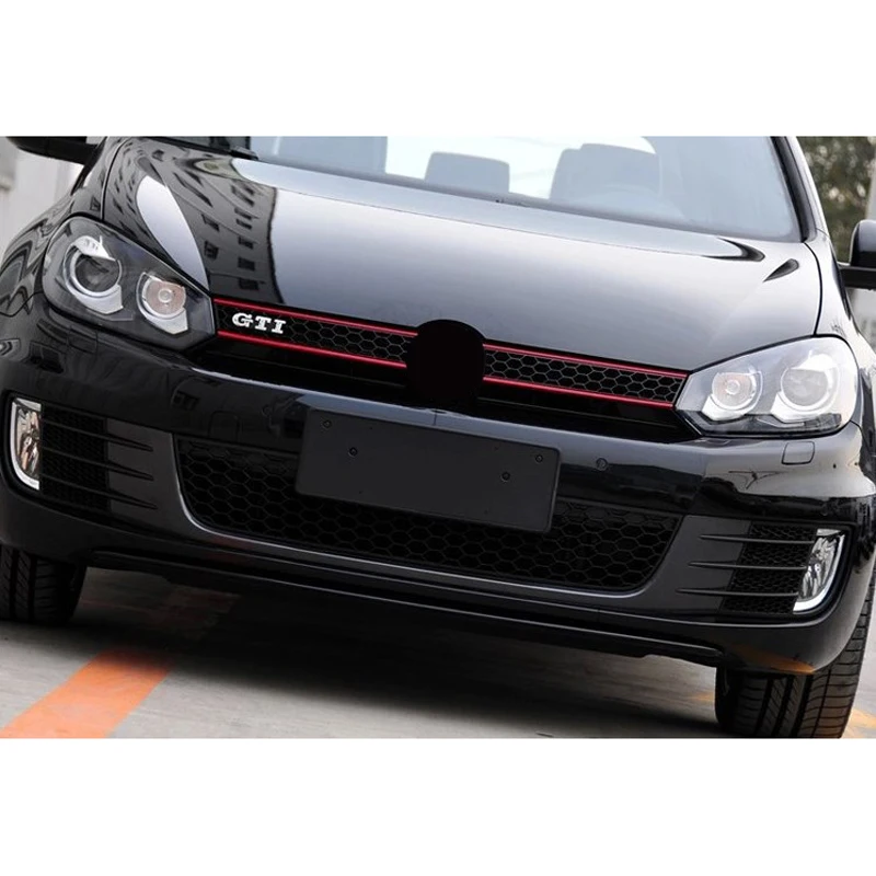 JX-LCLYL Red Front Hood Grill Grille Decal Sticker For VW Volkswagen Golf 6 7 Tiguan