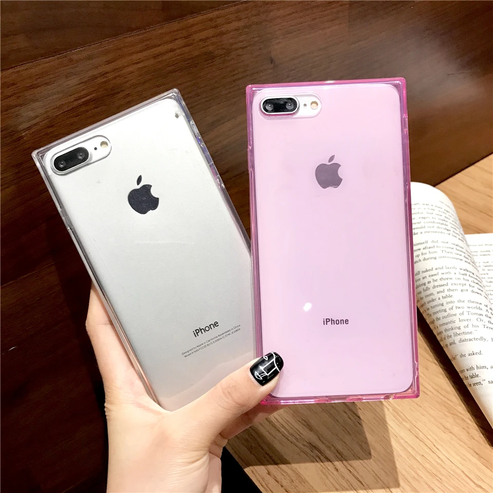 Protective For Iphone X Transparent Square Tpu Phone Case Iphone Xr Xs Max 8 7 Plus 6 6s Cover Silicone Cases For Iphone 8 Plus Fitted Cases Aliexpress