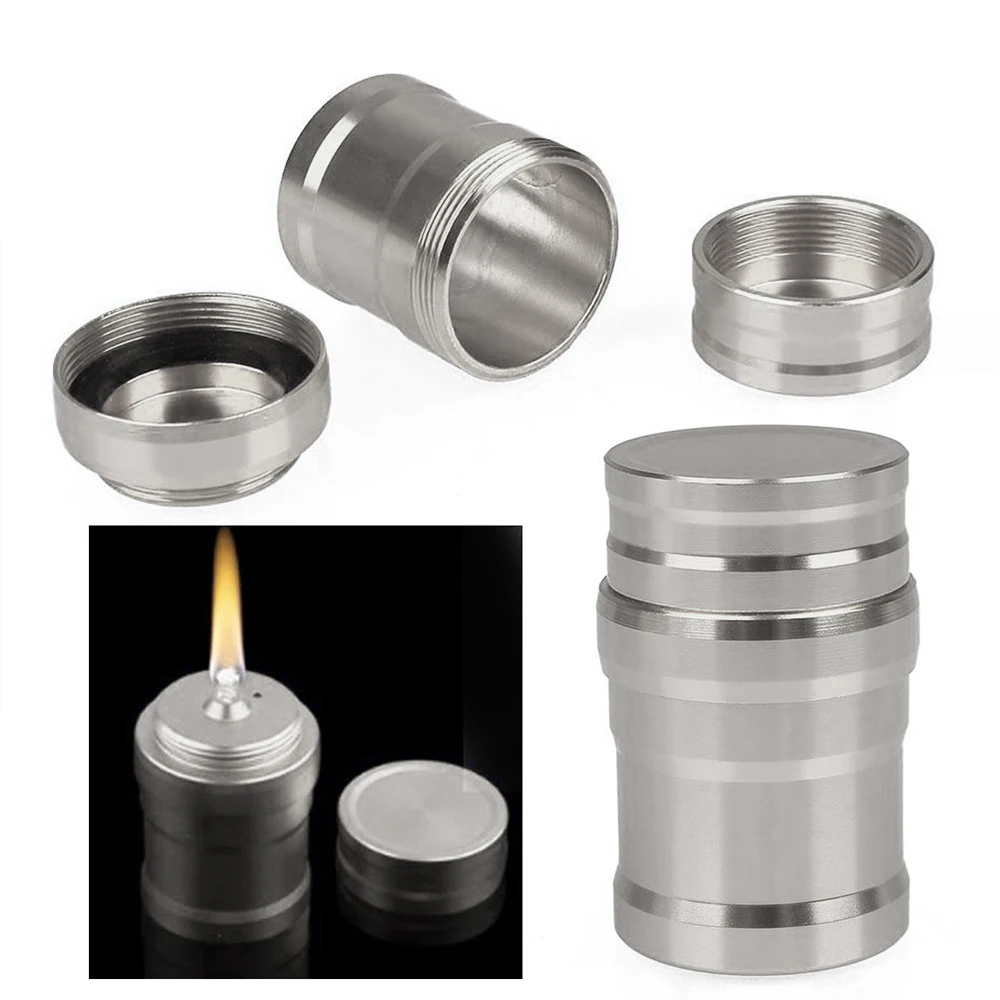 

1PCS Portable Mini Metal Alcohol Lamp Portable Liquid Stoves For Outdoor survival Camping Hiking Travel without Alcohol Durable