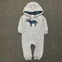 2016 Autumn&Winter Baby Boy Clothes Baby Rompers Fleece Newborn Clothing One Piece baby girl clothes Romper Hooded Sleepwear