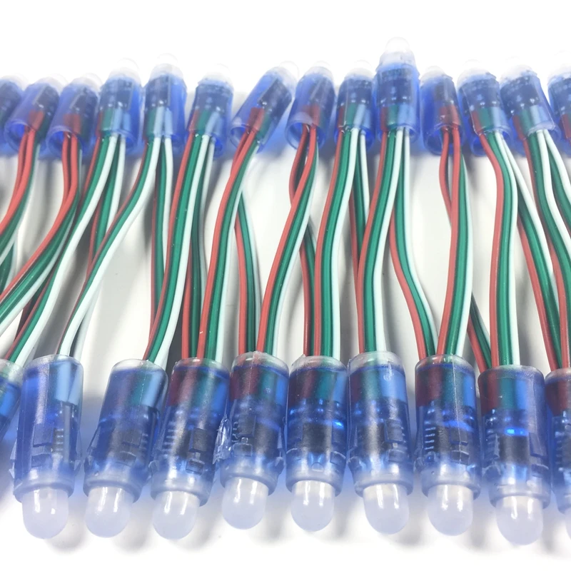 

50pcs 12mm WS2811 Full Color LED Pixel Light Module DC 5V input IP68 waterproof RGB color 2811 IC Digital LED christmas Light