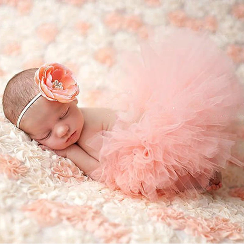 

Newborn Photography Props Infant Costume Outfit Princess Baby Tutu Skirt Headband Baby Photography Props Baby Skirt MU986711