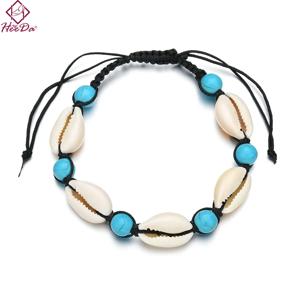 

Bohemia Summer New Nature Shell Conch Bracelet Kpop Beach Fashion Anklet 2019 Sea Style Handmade Weave Rope Bangle Accessories