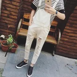 2019 Новый Рваные джинсы комбинезоны Марка New FASHION Hi Street рваные джинсовые Комбинезон для мужские брюки для девочек