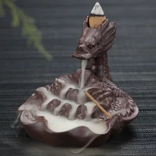 Обратная курильница для благовоний креативный домашний Декор керамическая курильница в виде дракона держатель для ароматических палочек+ 10 шт. конусов для благовоний