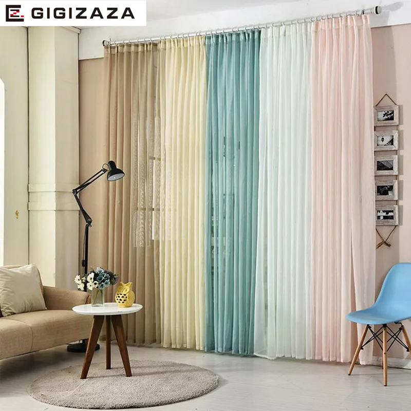 White tulle voile curtains for livingroom bedroom Japan voile custom drape transparent window sheer pull pleat tape pink