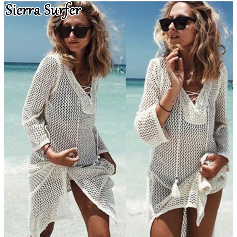 Saida De Praia letnia plaża nosić sukienka tunika Pareos dla AliExpress Letnia plaża nosić tuniki na plaży okrycie na