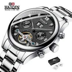 HAIQIN часы для мужчин лучший бренд класса люкс военные спортивные Tourbillon часы модные мужские часы автоматические механические Relogio Masculino