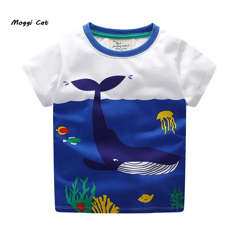 Moggi Cat Short Sleeves T-Shirts For Boys Girls Cartoon Print T Shirt Kids Summer Baby Girl Tops 18M-6Y Years Designs (5)