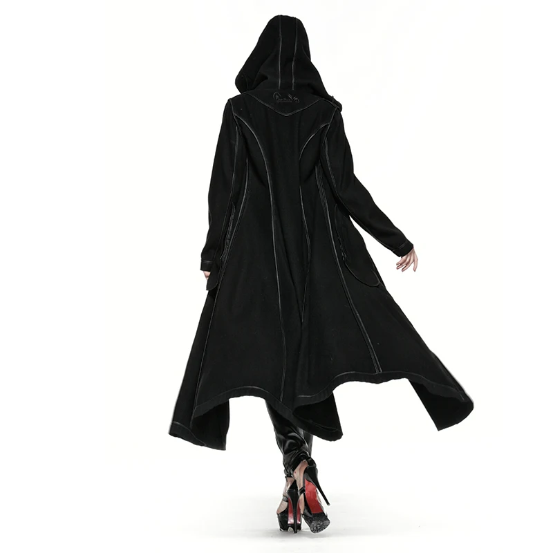 PUNKRAVE, женские готические куртки, двухслойные шерстяные пальто с имитацией меха, для Хэллоуина, ведьмы, для костюмированной сцены, для выступлений, индивидуальная куртка