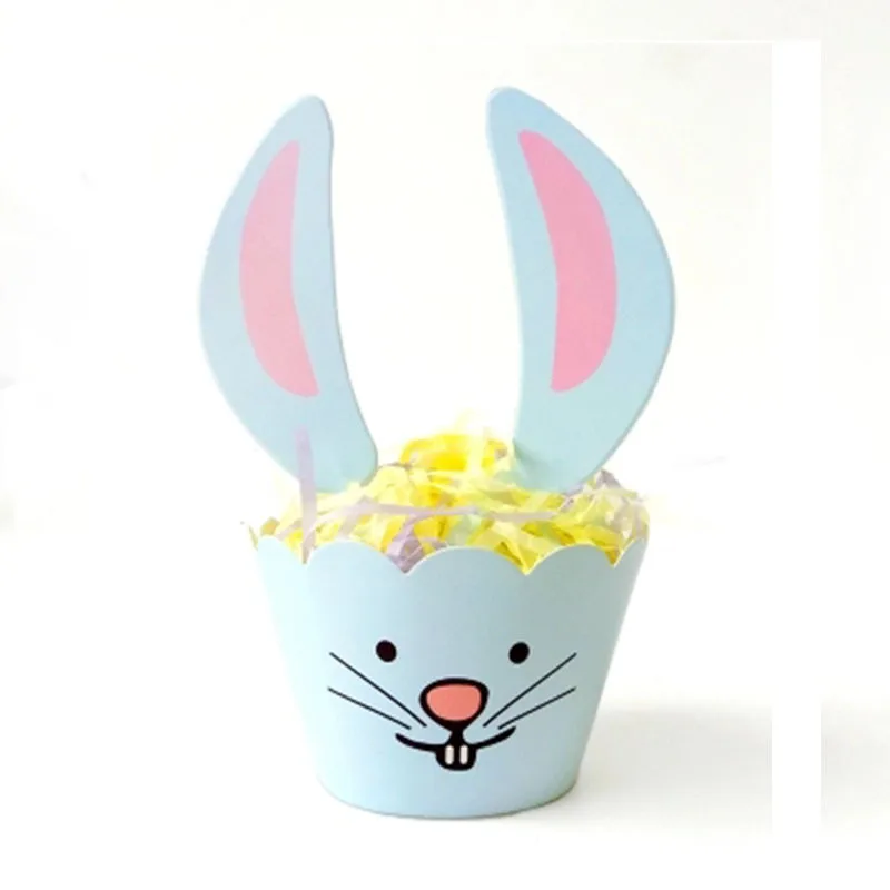 Tronzo 12 шт. кролик кекс украшения для упаковки День Рождения украшения малыш Кролик вечерние ухо торт Топпер пасхальное украшение