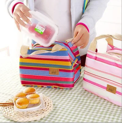 

Portable Lunch Bag Korean Thermal Insulated Lunch Box Tote Cooler Bag Bento Pouch Lunch Container School Food Storage Bags