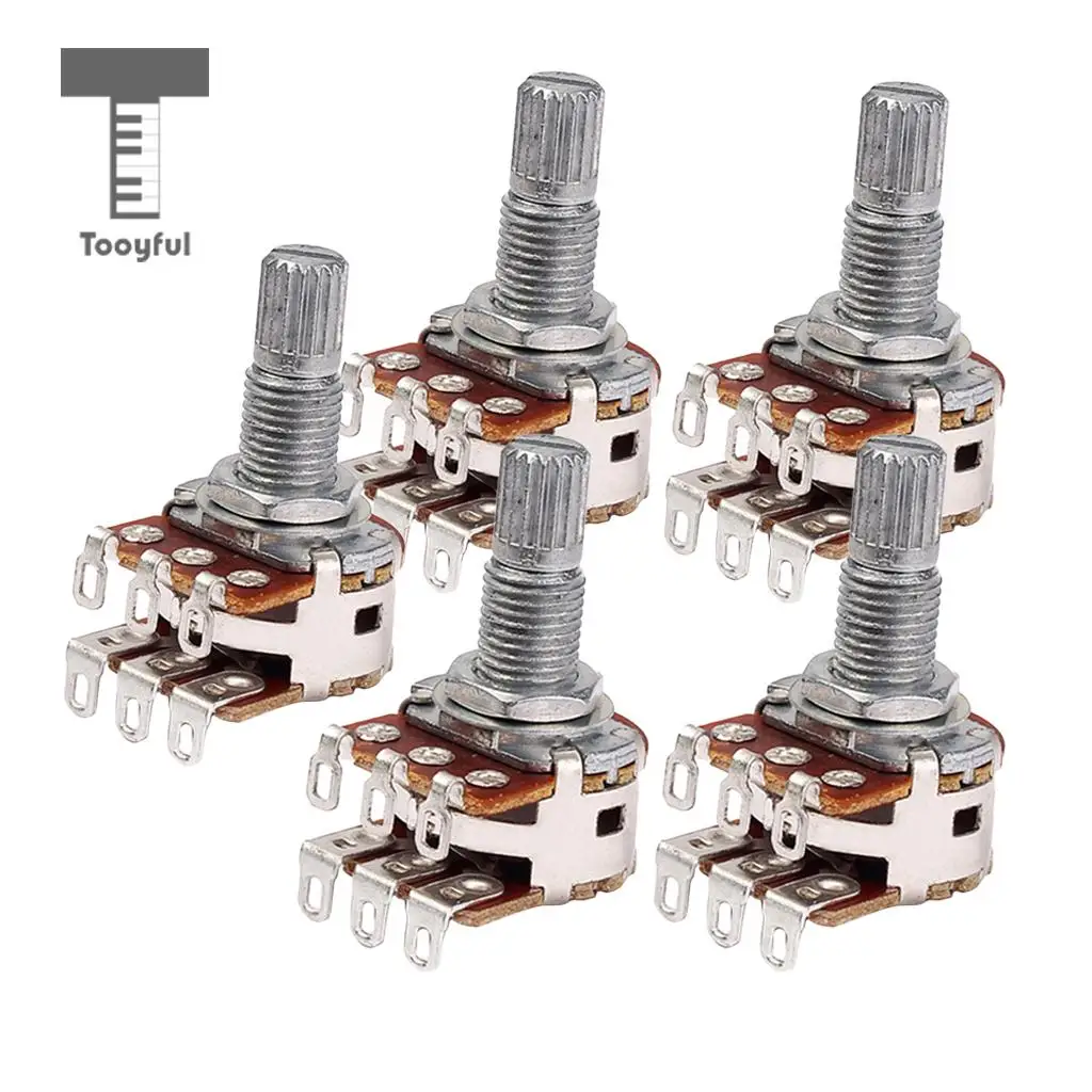 Tooyful 5Pcs Electric Guitar Bass Pots / Potentiometers Tone / Volume