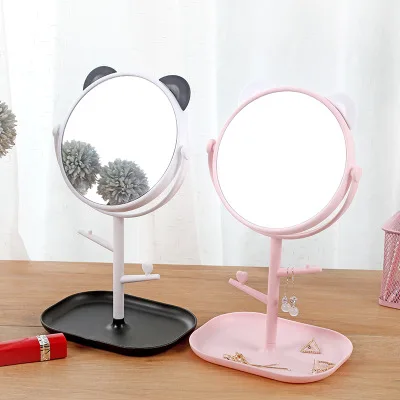 

Cute pet cartoon large rotating mirror desktop dressing tray tray makeup small mirror princess mirror