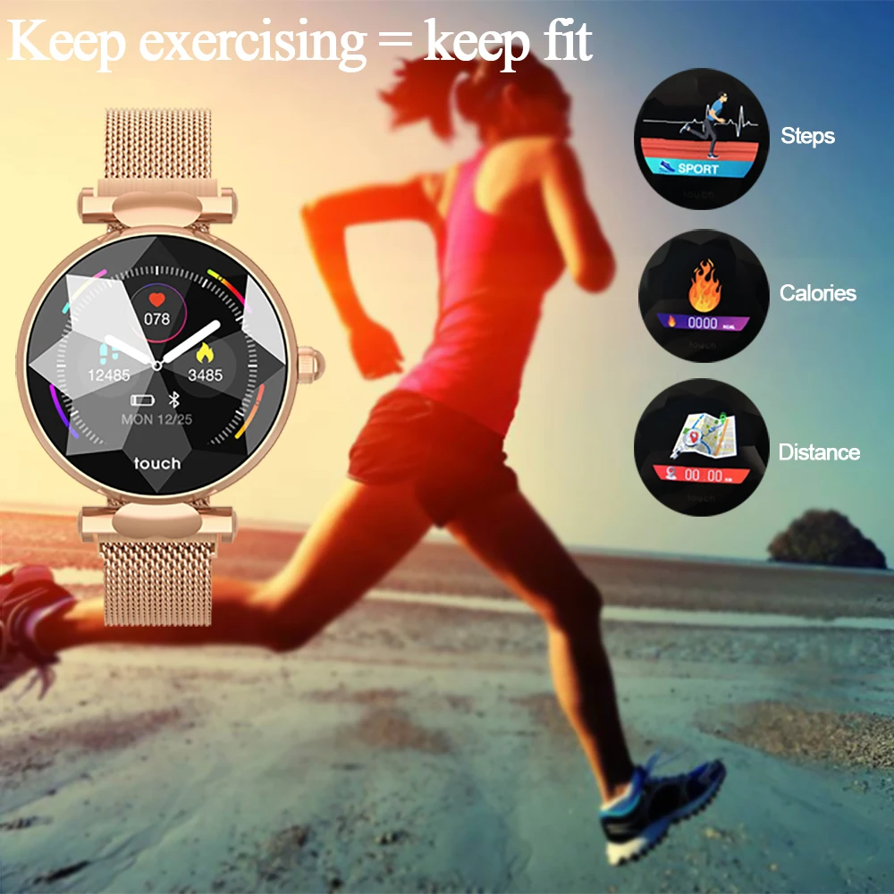  Heart Rate Monitor Smart Watch Women Blood Pressur Bluetooth Fashion Smart Bracelet Fitness Tracker - 32983376162
