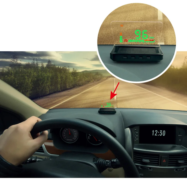 

Hot Sale Top quality 4" Large Screen Car HUD Head Up Display OBD2 Interface Plug & Play Car HUD Display with reflective plate