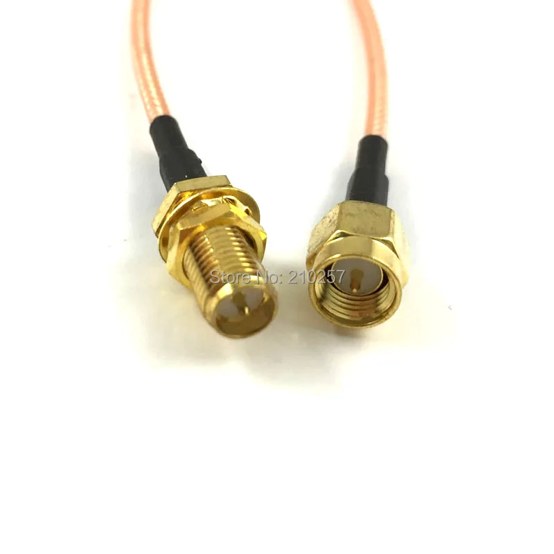 

10cm WiFi Wireless Router Antenna Extension Cable RF feeder SMA male to RP SMA Female RG316 Double Shield Silver