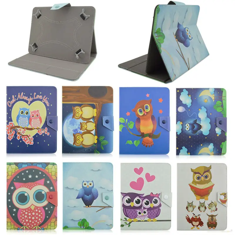 

Owl Leather Stand Flip Smart Case For Eplutus M72 For Eplutus G77 Tablet Book Cover funda tablet 7 universal bags+flim