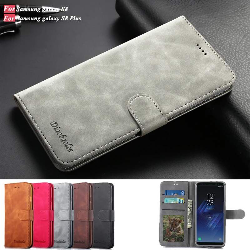

For Samsung galaxy S8 Case Luxury Retro PU Leather Flip Wallet Book Phone Cover For Samsung galaxy S8 Plus Case Samsung S8 Cover