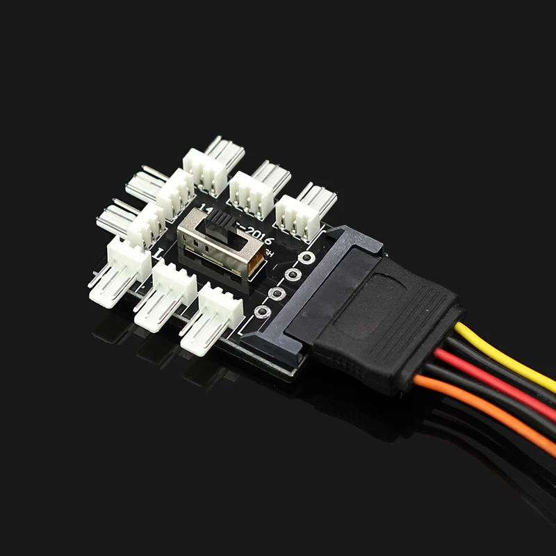 

PC 1 to 8 4Pin Molex / sata Cooler Cooling Fan Hub Splitter Cable PWM 3Pin Power Supply Speed Controller Adapter For PC Mining