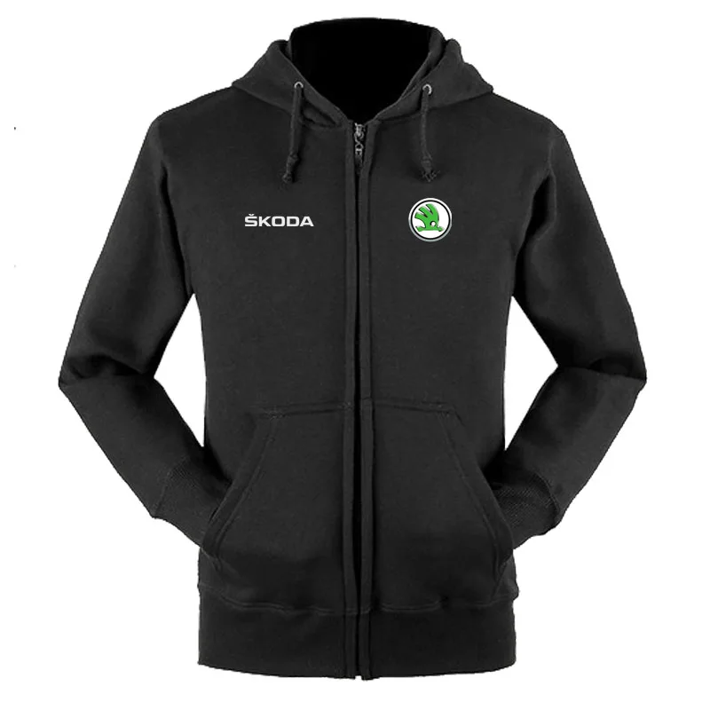 

Skoda logo zipper sweatshirts coat custom 4S shop zipper hoodie jacket