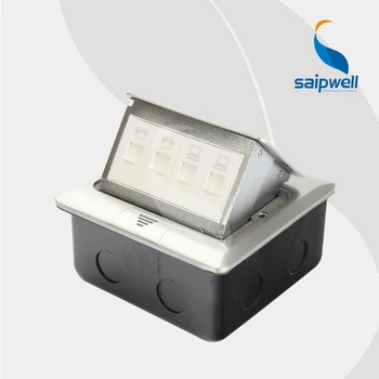 

10A 220V Circular Design Stainless Steel Multi-fuction Floor Socket / 2 Network Interface & 2 Telephone Interface (SPD-2F/AC8-3)