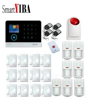 

SmartYIBA 3G Security Alarm System Support IOS Android WIFI APP Application Red Strobe Siren PIR Motion Alarm Door Gap Sensor