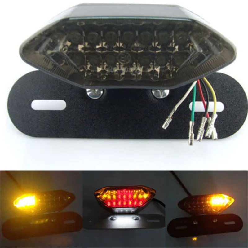 

Universal 20LED Motorcycle Scooter Number License Plate Rear Brake Running Tail Light Smoke Len Motorcycle License Plate Light