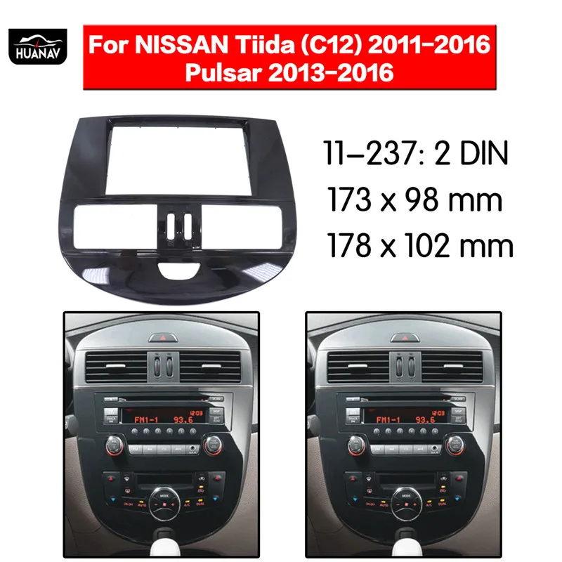 HUANAV Автомобильная Радио фасции автомобиля CD DVD фасции для 2011- Nissan Tiida рамка для DVD CD отделка монтажная рама панель