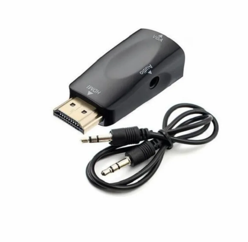 2 шт./лот адаптер hdmi-vga аудиокабель конвертер мужчин и женщин HD 1080 P для ПК ноутбука ТВ коробка Компьютерный дисплей проектор