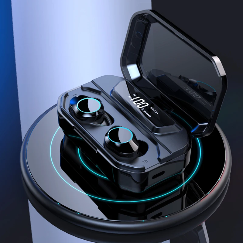 

Touch Control TWS Bluetooth Earphone V5.0 Stereo Music IPX6 Deep Waterproof True Wireless Earbuds with Charging case 3300mAh