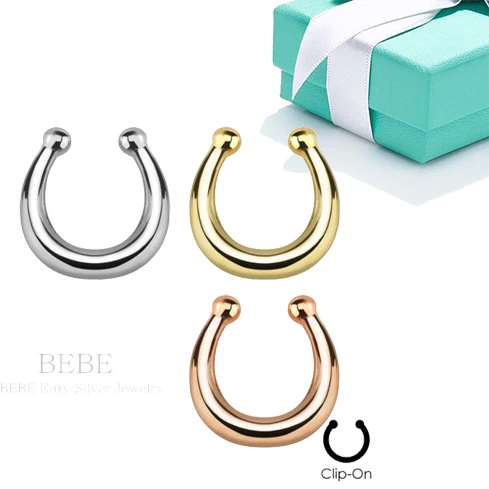 Кольцо для носа с зажимом 1 шт.|horseshoe septum|fake nose ringfake septum |