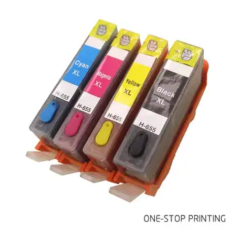 

1Set Premium Full Ink For 655 655XL Refillable Ink Cartridge For Deskjet3525 4615 4625 5525 6525Printer with Permanent Chips