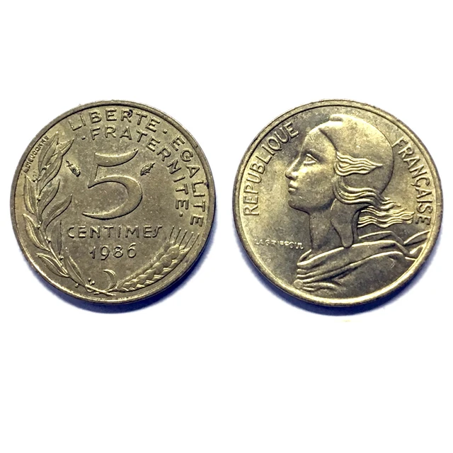 Francia 5 cent moneda año aleatorio KM933 original real colección de monedas 1 pieza Francia 5 cent moneda año aleatorio KM933 original real colección de monedas 1 pieza