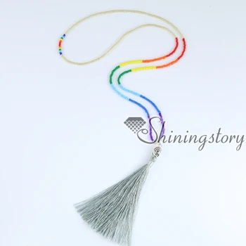 

chakra jewelry buddha necklace spiritual healing jewelry tassel necklace wholesale 7 chakra pendant necklace
