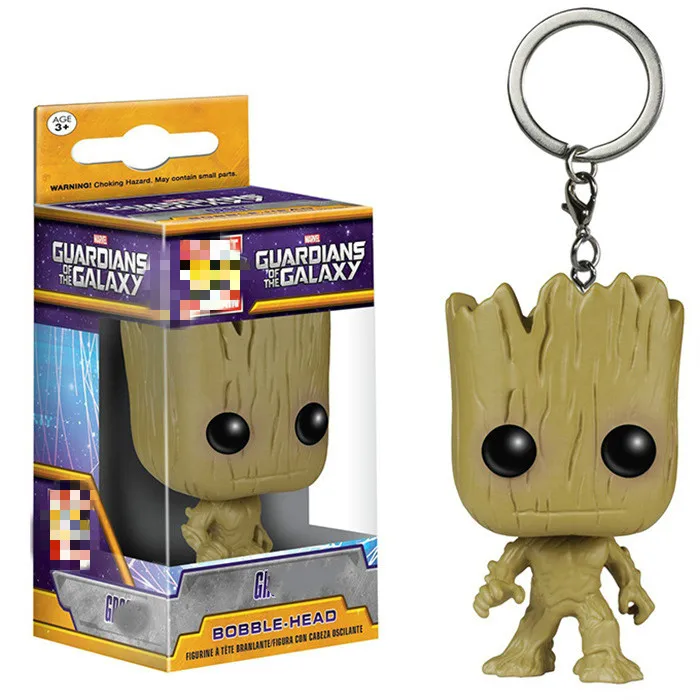 Funko pop Guardians of the Galaxy брелок для ключей игрушки танцев Groot Rocket STAR LORD Quill ROCKET модель