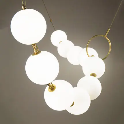 

Postmodern Nordic Living Room American Style pendant lamp Restaurant Glass Ball Necklace Creative pendant lights