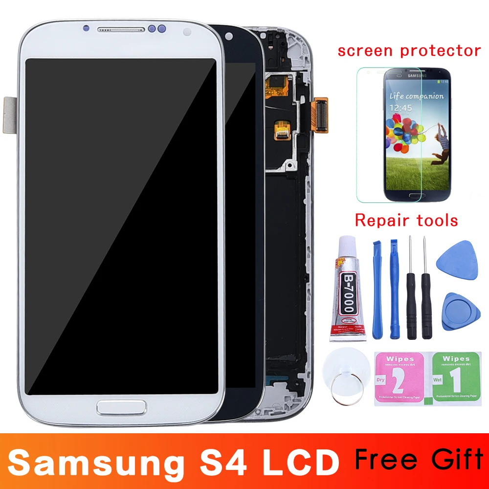 

For Samsung Galaxy S4 I9500 LCD i337 i9505 LCD Display With Touch Screen Digitizer Assembly With Frame Adjusted