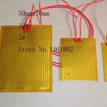 50 мм x 70 мм 12 В 2 Вт нагреватель 3d принтер PI пленка полиимидный нагреватель тепловой резиновый Электрический вакуумный; нагрев промышленный нагреватель