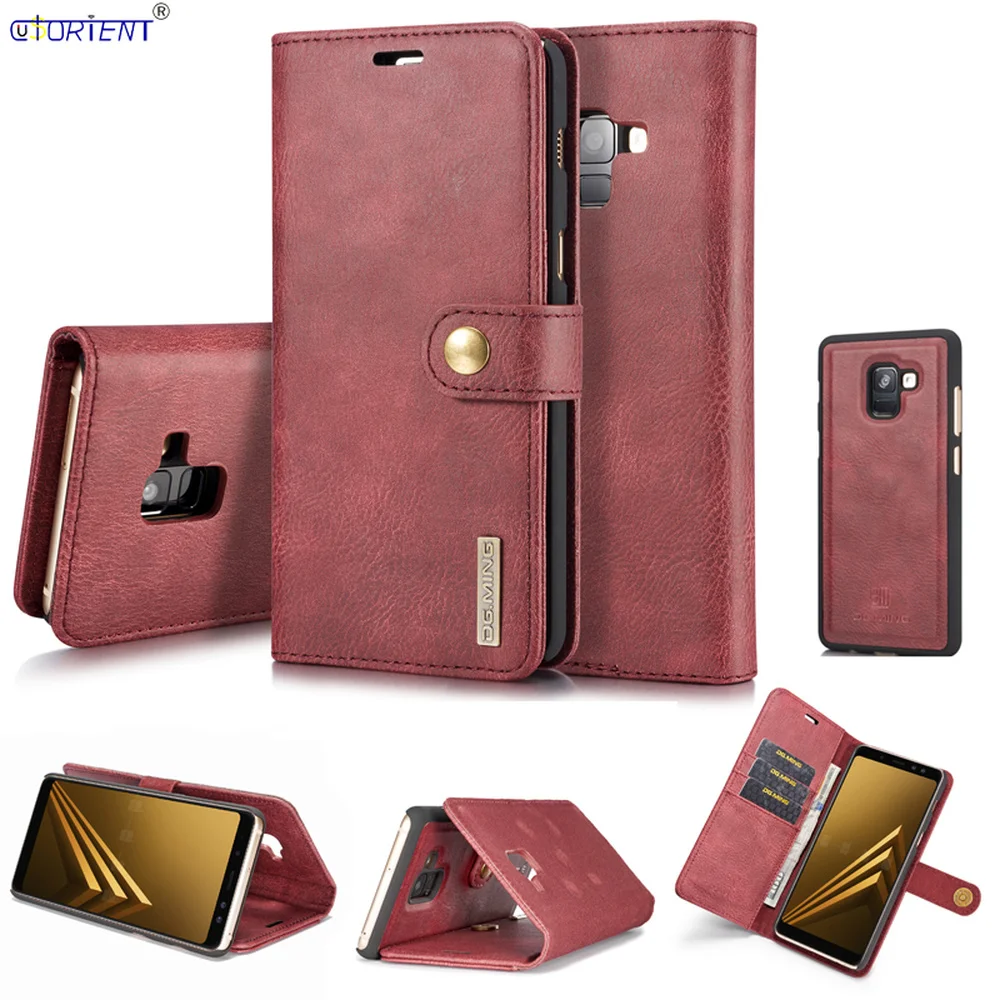 

For Samsung Galaxy A8 Plus 2018 Luxury Leather Flip Case A8+ SM-A530F/DS SM-A730F/DS Detachable Phone Wallet Cover A530F A730F
