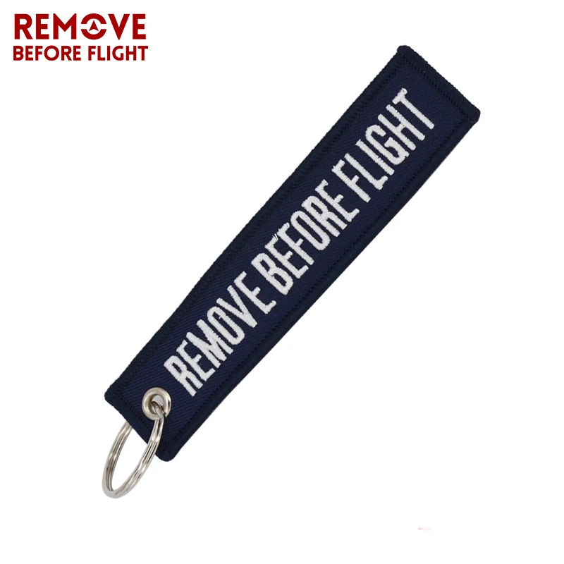 Remove Before Flight OEM Key Chains Navy Blue Embroidery Key Fobs Chains Jewelry Aviation Gifts Chaveiro Masculino Berloques