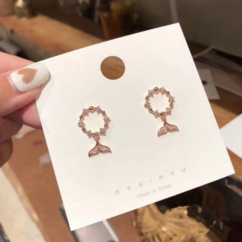 

2019 New Arrival Alloy Classic Women Dangle Earrings Korean Fishtail Simple Earrings For Female Jewelry Gift