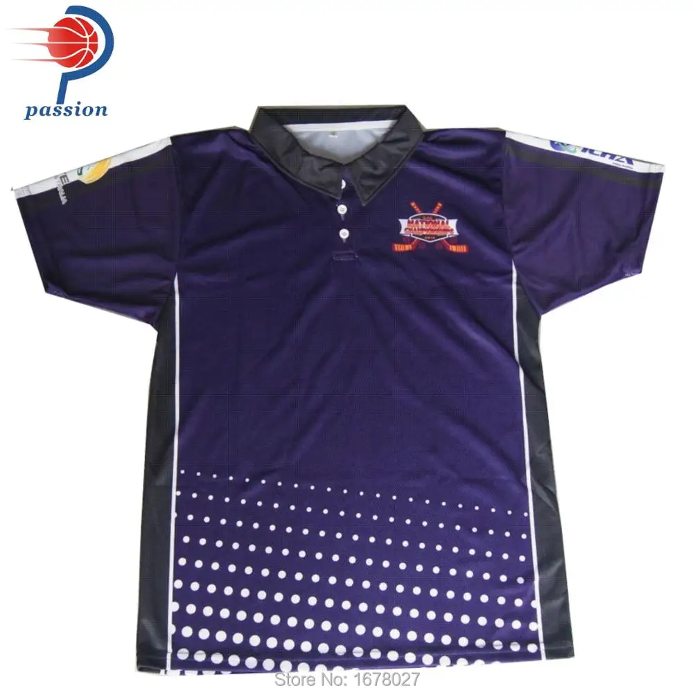 

Dark Blue Inline Hockey Fans Polo Shirts WIth White Dot Design